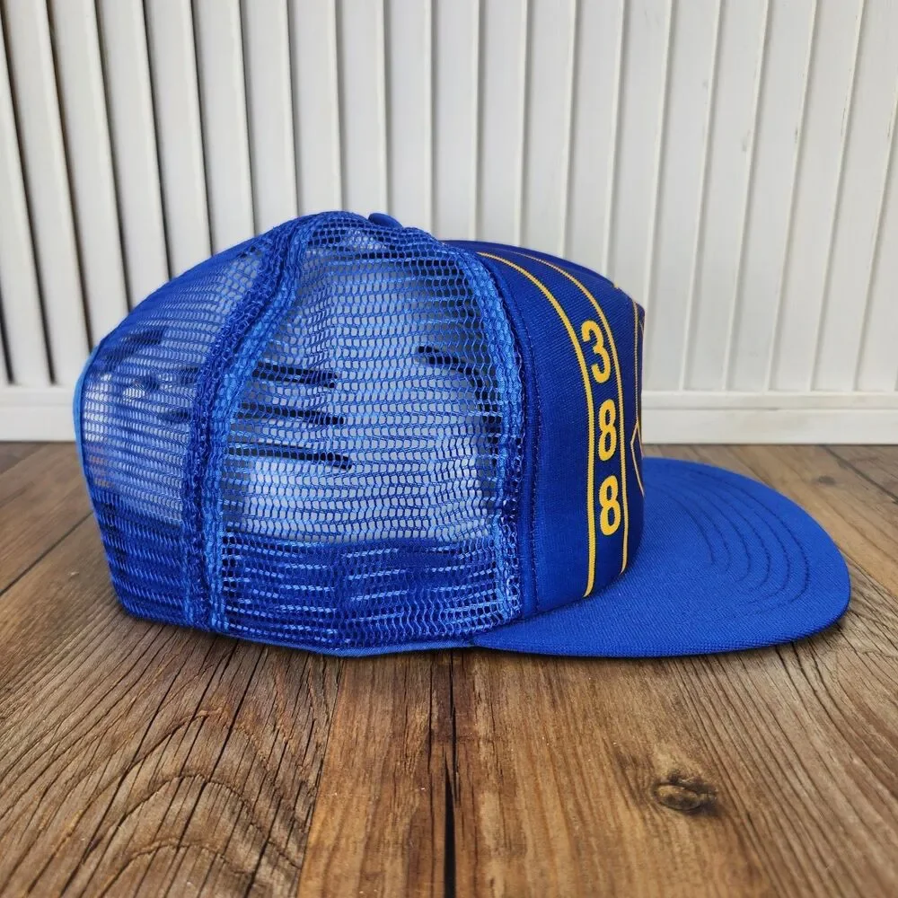 VTG 388th CRS Pro Line Trucker Hat Cap Blue Snapback Mesh Made In USA Military